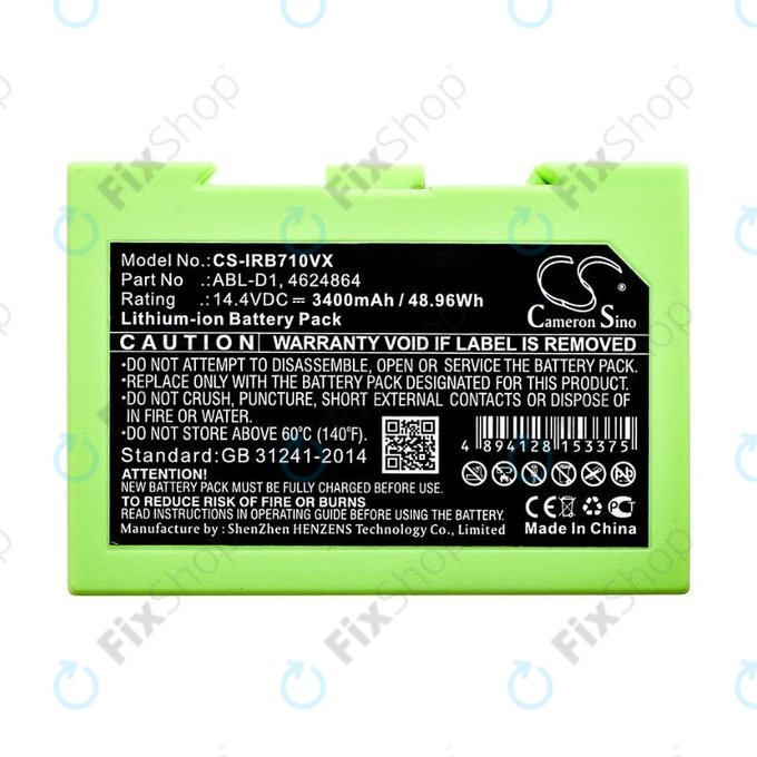 iRobot Roomba e-series, i-series - Batterie ABL-D1, 4624864, ABL-D2 3400mAh HQ