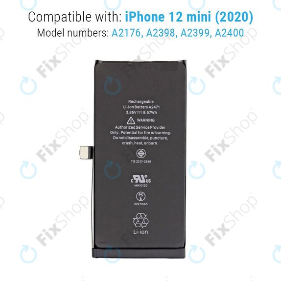 Apple iPhone 12 Mini - Batterie A2471 2227mAh Service Pack