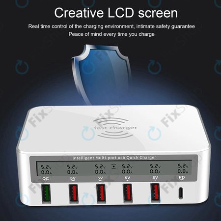 WLX-818F Station de charge de service avec USB 3.0 et USB-C