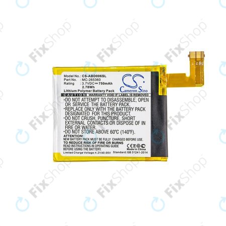 Amazon Kindle 4, 4G, 5, 6 - Batterie MC-265360, 515-1058-01 750mAh HQ