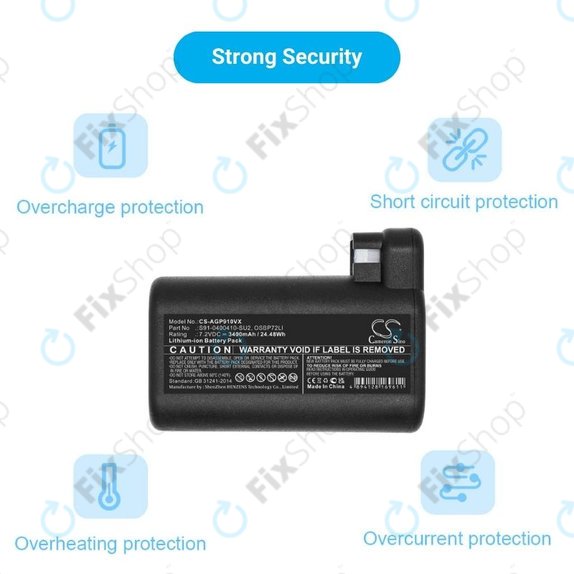 AEG série RX, Electrolux E, série P - Batterie S91-0400410-SU2, OSBP72LI, OSBP72LI25 3400mAh HQ