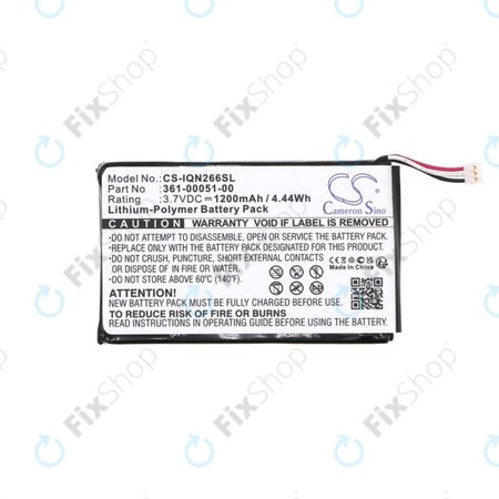 Batterie pour Garmin Nüvi 2660, 1200mAh, Li-Pol, 3.7V, 361-00051-00, HQ