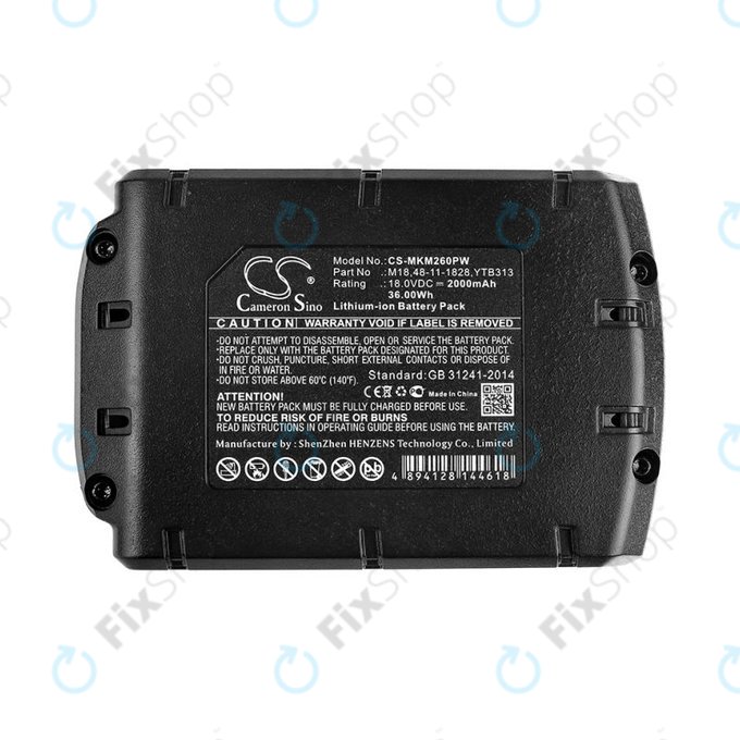 Batterie pour Milwaukee, Atlas Copco, Berner, 2000mAh, Li-Ion, 18V, M18, HQ