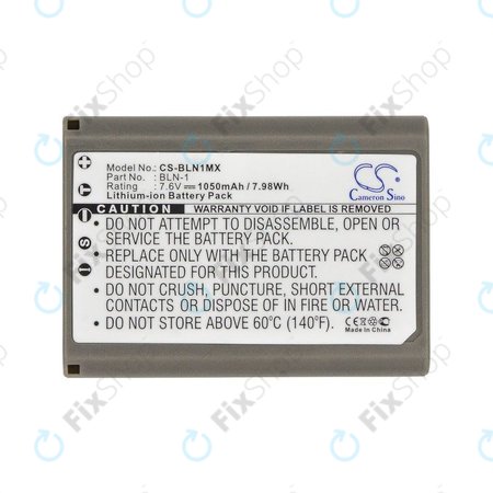 Batterie pour Olympus E-M5, 1050mAh, Li-Ion, 7.6V, BLN-1, HQ