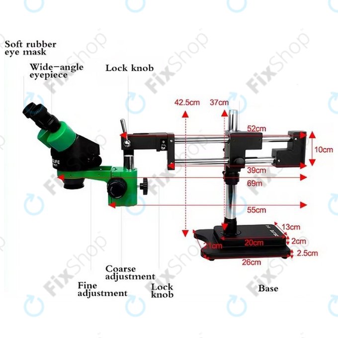 Relife RL M3T-STL2 - Microscope stéréo trinoculaire (Vert)