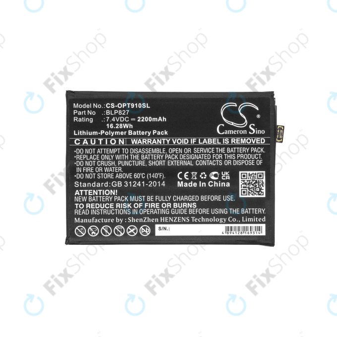 Batterie pour OnePlus 9 Pro LE2121 LE2125, 2200mAh, Li-Pol, 7.4 V, BLP827, HQ
