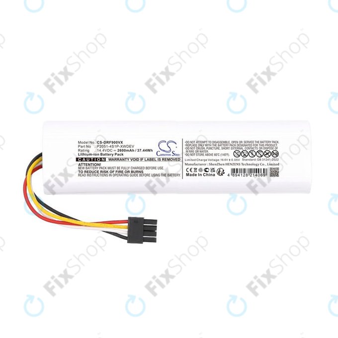 Batterie pour Dreame D9 Plus, F9 Pro, 2600mAh, Li-Ion, 14.4V, P2051-4S1P-XWDEV, HQ