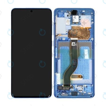 Samsung Galaxy S20 Plus G985F - Écran LCD + Écran tactile + Cadre (Bleu Aura) - GH82-22134H, GH82-22145H Genuine Service Pack