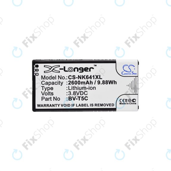 Batterie pour Microsoft Lumia 640, 2600mAh, Li-Ion, 3.8 V, BV-T5C, HQ