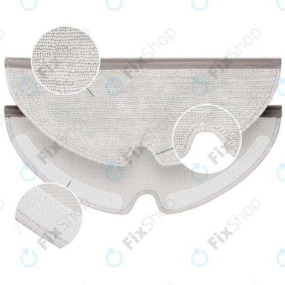 Kit de pièces de rechange pour Xiaomi Roborock Q7+, Q7 Max, Q7 Max+ (2x Brosse principale, 4x Filtre, 4x Brosse latérale – blanche, 4x Chiffon de vadrouille, 4x Sac à poussière)