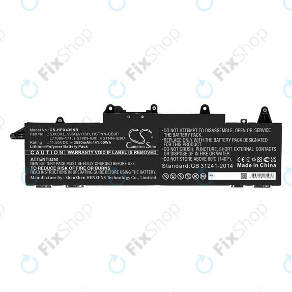 Batterie pour HP ProBook x360 435 G7, 3550mAh, Li-Pol, 11.55V, SX03XL, HQ