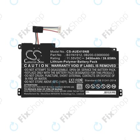 Batterie pour Asus VivoBook 14 E410ma, F414ma, L410ma, 3450mAh, Li-Pol, 11.55V, B31N1912, HQ