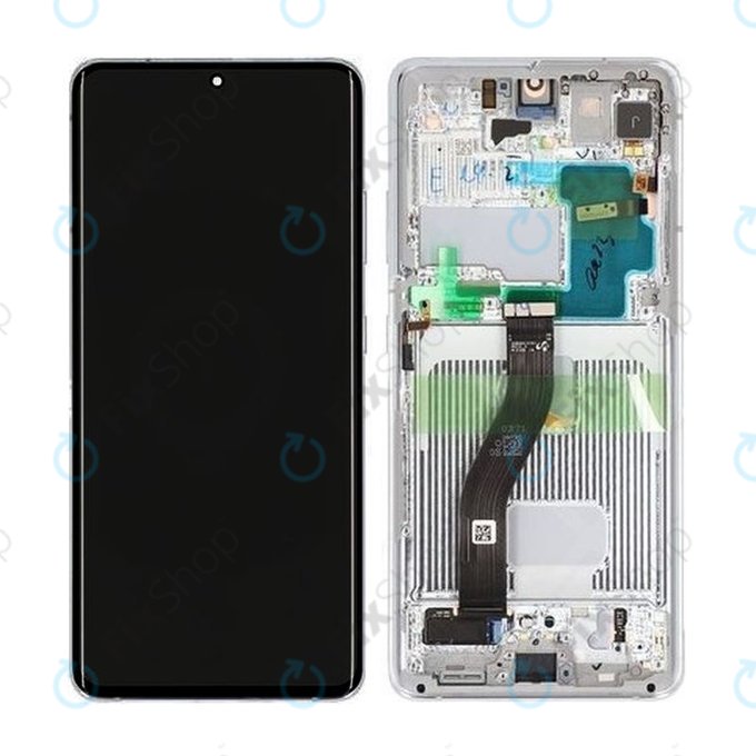 Samsung Galaxy S21 Ultra G998B - Écran LCD + Écran tactile + Cadre (Phantom Silver) - GH82-24589B, GH82-26035B, GH82-26036B Genuine Service Pack