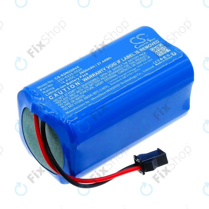 Batterie pour Lenovo, Neebo, Prixton, Ecovacs, Ultenic, 2600mAh, Li-Ion, 14.4V, 220-6225-0020, HQ