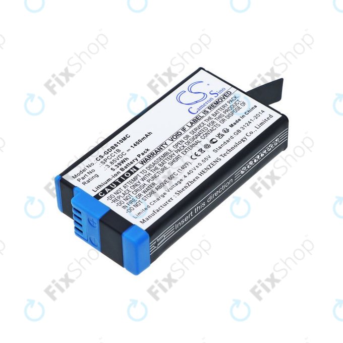 Batterie pour GoPro Max, Max 360, Acbat-001, 1400mAh, Li-Ion, 3.85V, SPCC1B, HQ