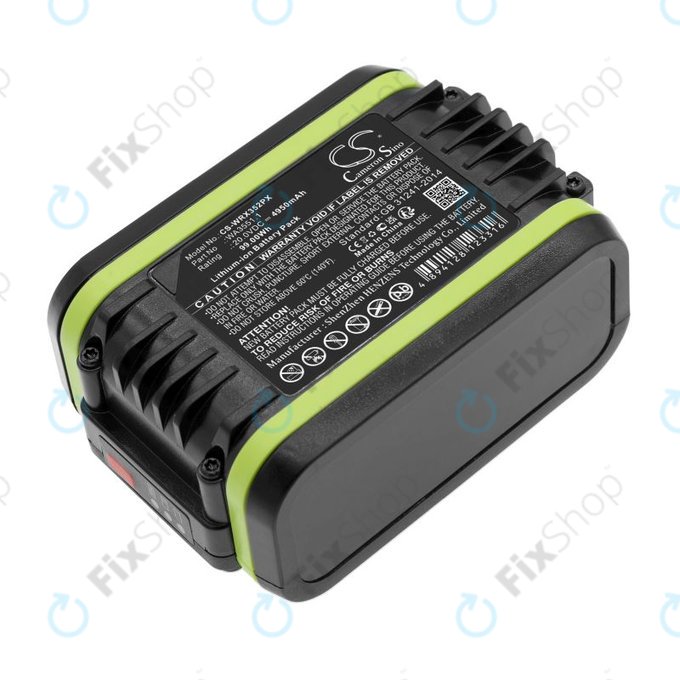 Batterie pour Worx WX800.9 MAX, WX-JCR.9, 4950mAh, Li-Ion, 20V, WA3551.1, HQ