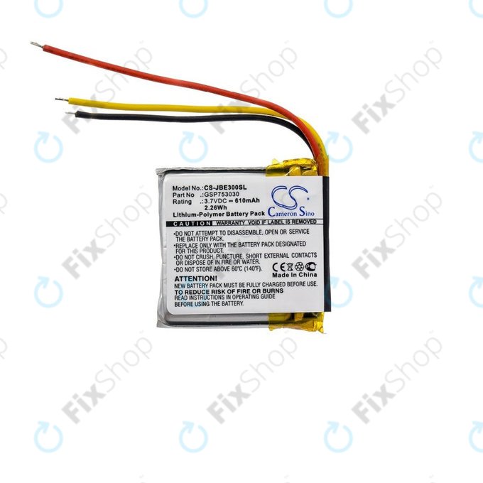 Batterie pour JBL Everest Elite 300, E45BT, E55BT, Live 650BT NC, 610mAh, Li-Pol, 3.7V, GSP753030, HQ