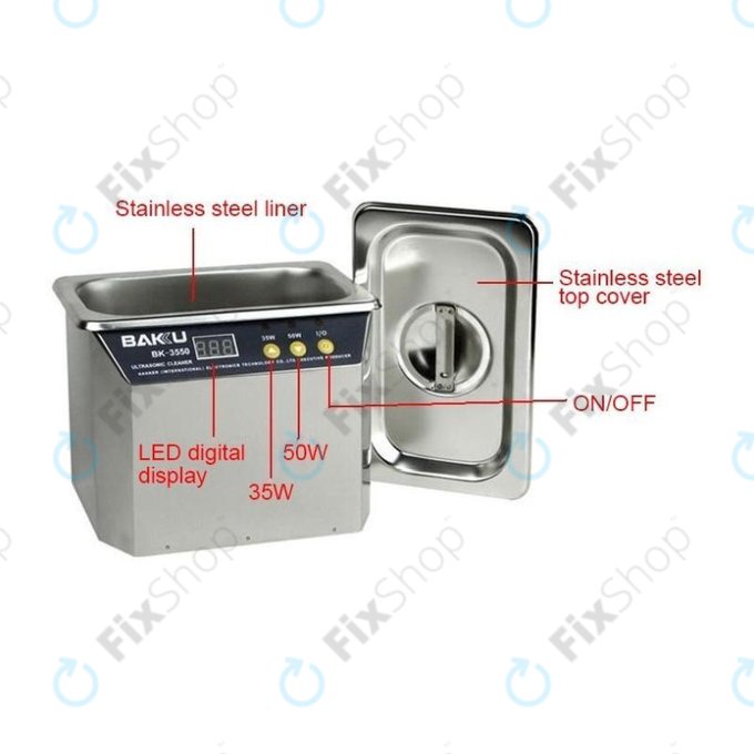 Baku BK-3550 - Nettoyeur à ultrasons en acier inoxydable - 0,5 L