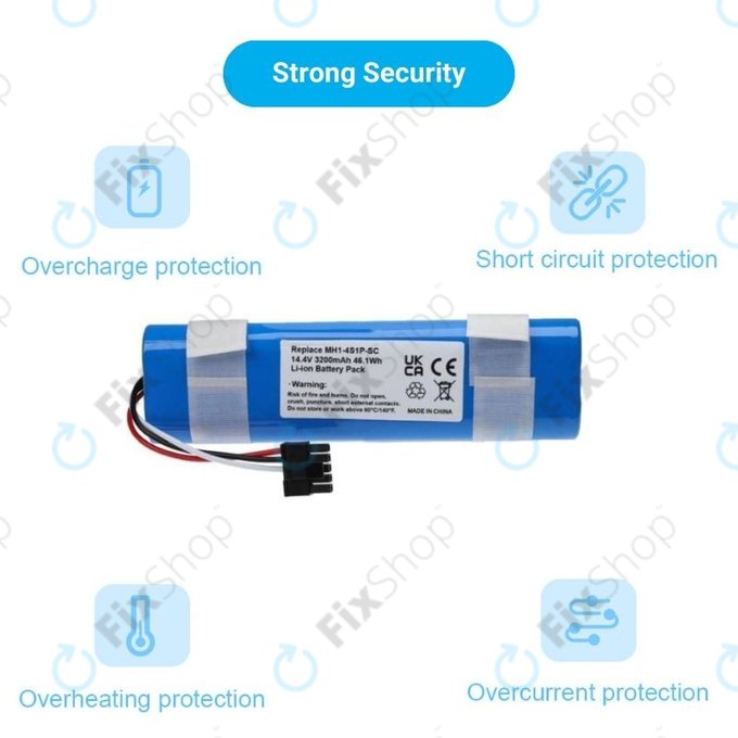 Xiaomi Mi Robot Vacuum Mop Pro (P), 2 (Mijia 2C), Viomi V2 Pro, Proscenic LDS M7 - Batterie STYJ02YM, MH1-4S1P-SC Li-Ion 3400mAh