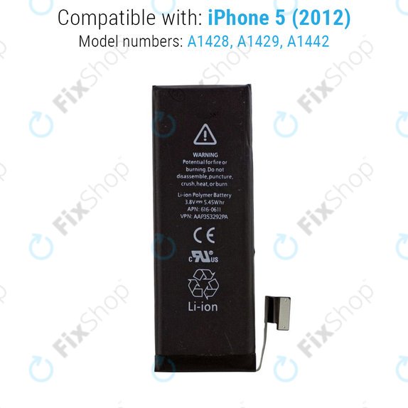 Batterie pour iPhone 5, 1440mAh