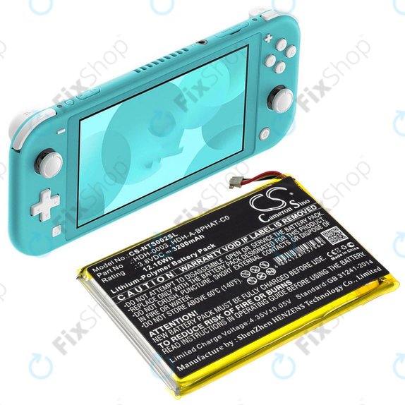 Batterie pour Nintendo Switch Lite, 3200mAh, Li-Pol, 3.8 V, HDH-A-BPHAT-C0, HQ