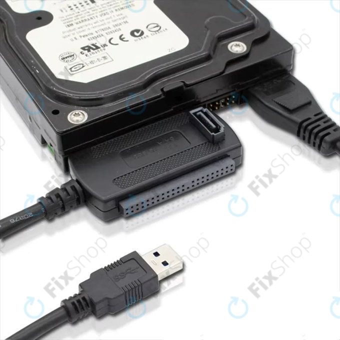Adaptateur USB 2.0 vers IDE / SATA pour HDD/SSD 2,5" et 3,5", avec alimentation EU