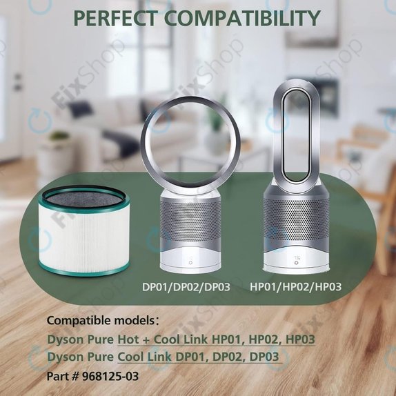 Dyson Pure Hot + Cool-series, Pure Cool Desk-series - Filtre HEPA (Charbon actif) (Green)