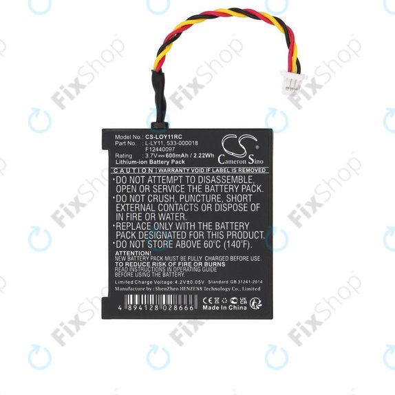 Batterie pour Logitech G930, 600mAh, Li-Ion, 3.7V, L-LY11, HQ