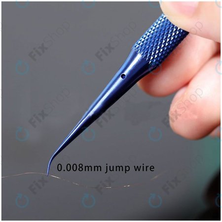 2UUL Tête incurvée BlueT – Pince à épiler en alliage de titane pour un saut de fil précis (0,1 mm)