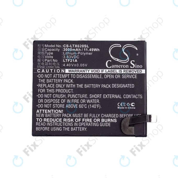 Batterie pour LeEco Le 2, LeTV X-series, 3000mAh, Li-Pol, 3.83V, LTF21A, HQ