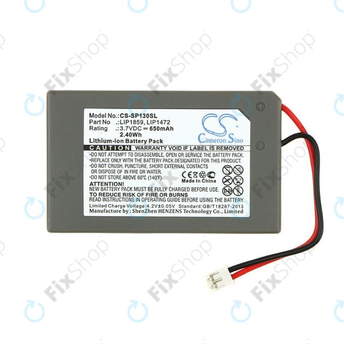 Batterie pour Sony PlayStation 3, 650mAh, Li-Ion, 3.7V, LIP1859, HQ