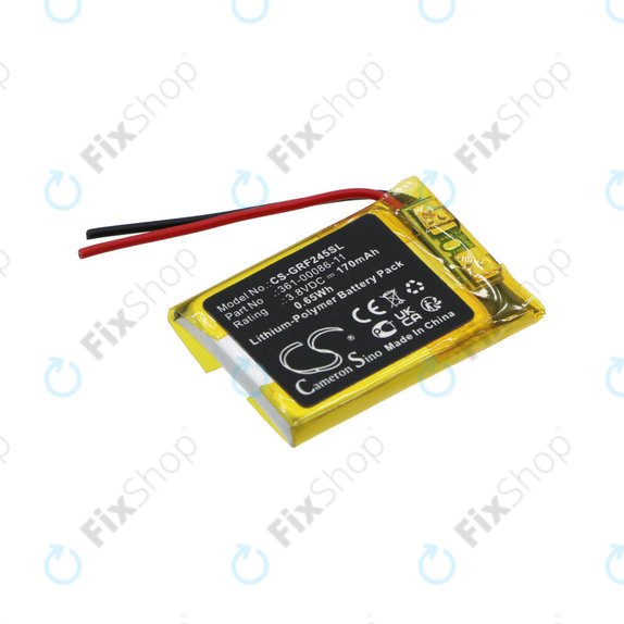 Batterie pour Garmin Forerunner 245, Forerunner 245 Music, 170mAh, Li-Pol, 3.8V, 361-00086-11, HQ