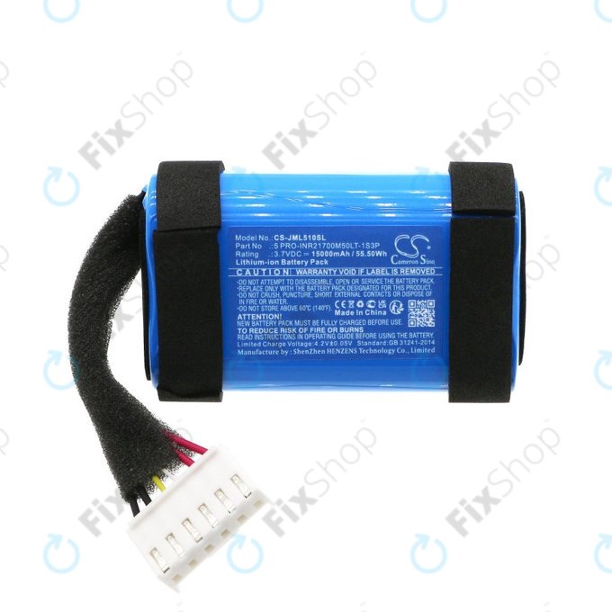 Batterie pour JBL Charge 5 WiFi, 15000mAh, Li-Ion, 3.7V, 5 PRO-INR21700M50LT-1S3P, HQ