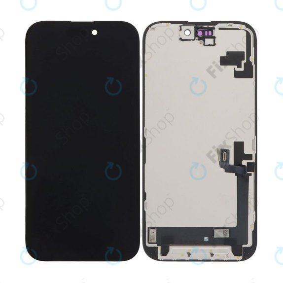 Écran In-Cell HD+ pour iPhone 16, Black, tactile avec cadre