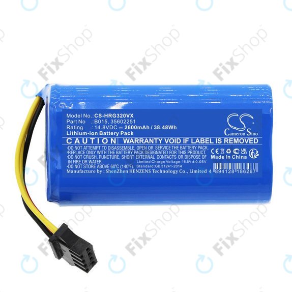 Batterie pour Hoover HGO31, HGO32, HGO33, 2600mAh, Li-Ion, 14.8V, B015, HQ