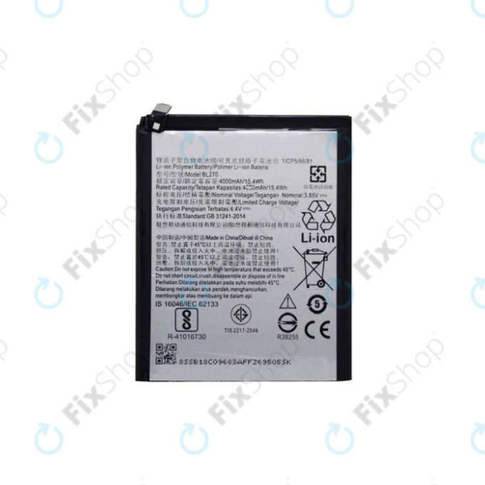 Motorola Moto G6 Play XT1922, Lenovo K6 Note, Moto E5 XT1944 - Batterie BL270 4000mAh