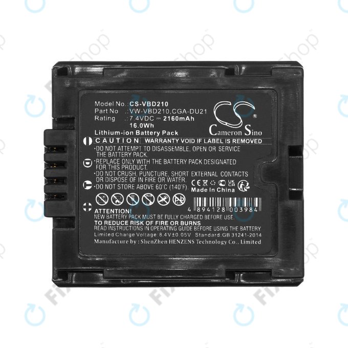 Batterie pour Panasonic NV, PV, VDR, Hitachi DZ, 2160mAh, Li-Ion, 7.4V, BZ-BP14S, HQ