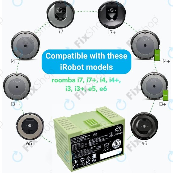 iRobot Roomba e-series, i-series - Batterie ABL-D1, 4624864, ABL-D2 Li-Ion 14.4V 3000mAh