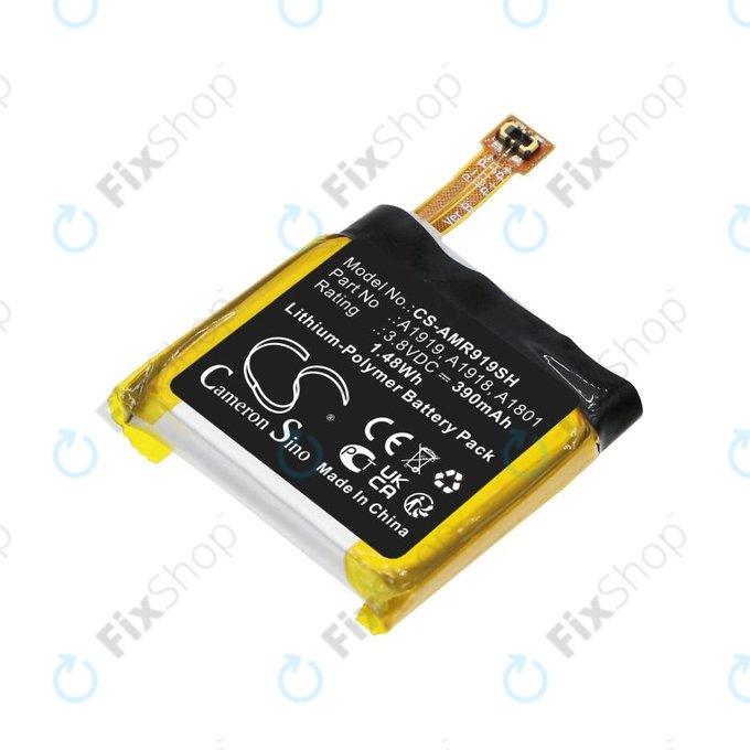 Batterie pour Amazfit T-Rex, 390mAh, Li-Pol, 3.8V, A1919, HQ
