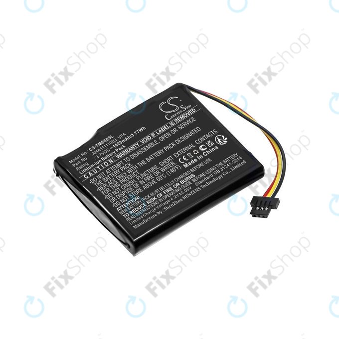 Batterie pour TomTom Start 60, 1020mAh, Li-Ion, 3.7V, VFA, HQ