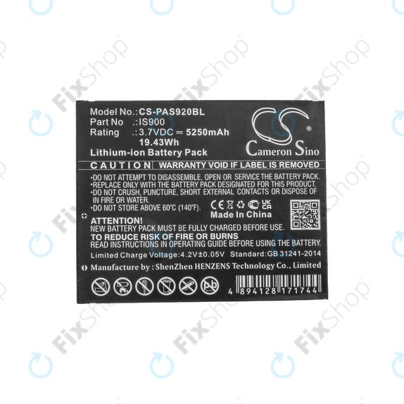 Batterie pour Pax A920, A920c, 5250mAh, Li-Ion, 3.7V, IS900, HQ