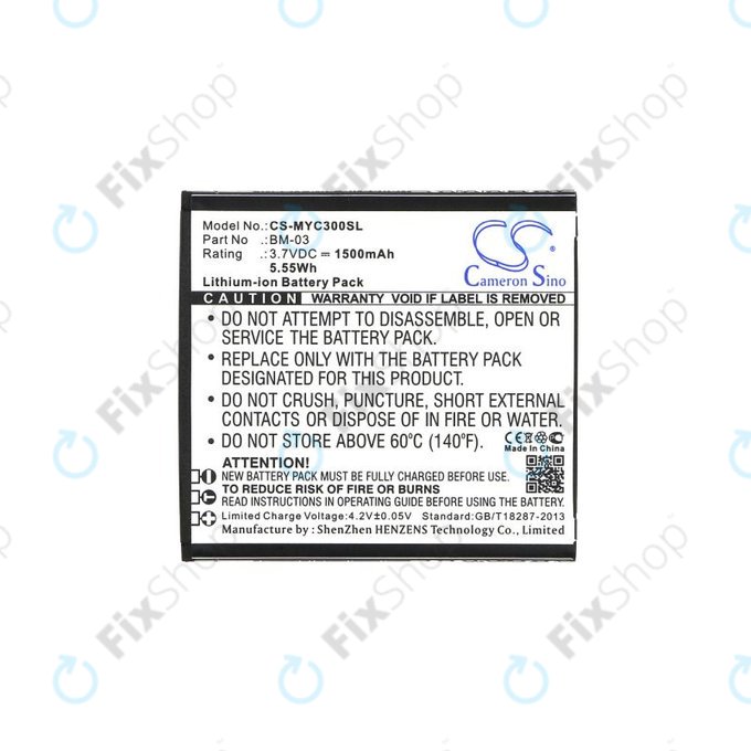 Batterie pour MyPhone Funky, 1500mAh, Li-Ion, 3.7V, BM-03, HQ