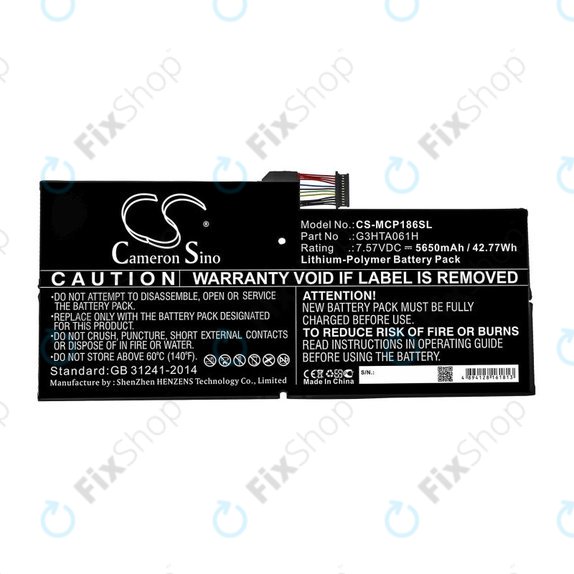 Microsoft Surface Pro 7 - Batterie G3HTA061H 5650mAh HQ