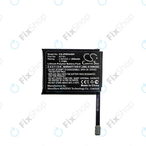 Batterie pour Apple Watch 5 44 mm, 290mAh, Li-Pol, 3.82 V, A2181, HQ
