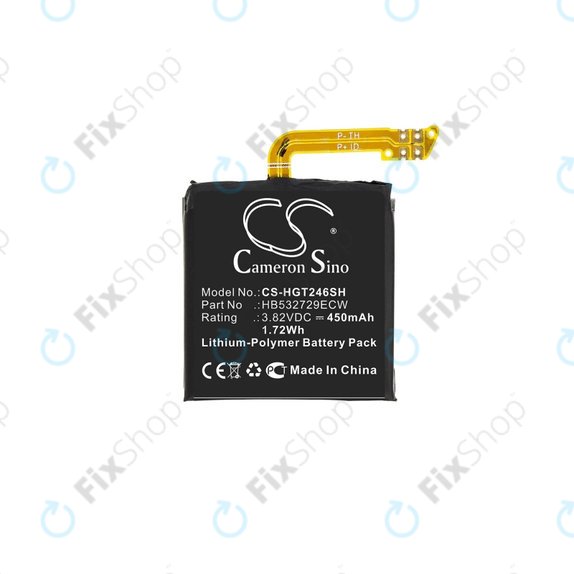 Batterie pour Huawei Watch GT2 Latona-B19 46mm, 450mAh, Li-Pol, 3.82 V, HB532729ECW, HQ