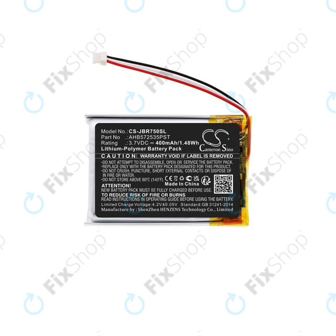 Batterie pour Jabra Evolve 75, 400mAh, Li-Pol, 3.7V, AHB572535PST, HQ