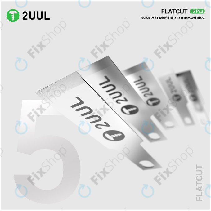 Lames pour retrait de colle Underfill, coupe plate, 2UUL DA28, 5 pcs/pack