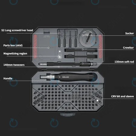 Xiaomi DELIXI - Ensemble de tournevis 145pcs