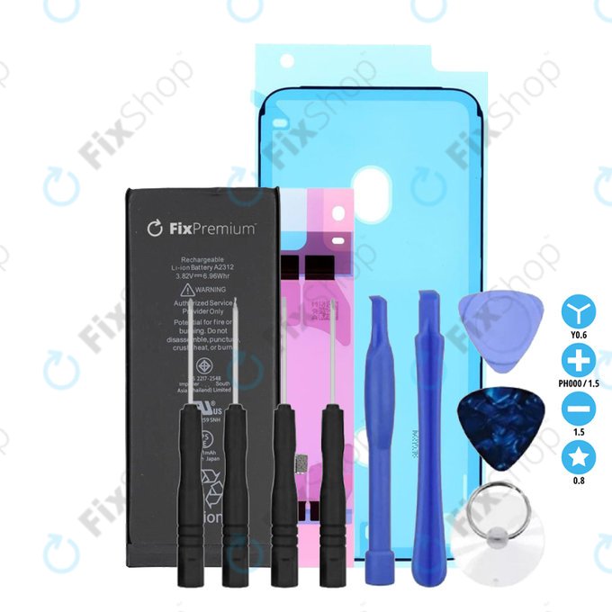 Apple iPhone 8 - Batterie 1821mAh FixPremium + Adhésif pour Batterie + Adhésif pour LCD + Kit d'outils - Multipack