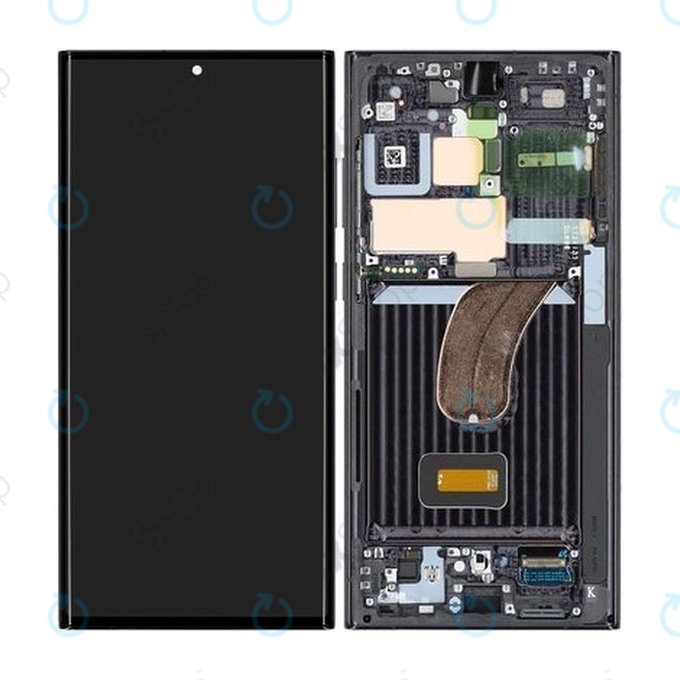 Samsung Galaxy S23 Ultra S918B - Écran LCD + Écran Tactile + Cadre (Noir Phantom) - GH82-30466A, GH82-30465A Genuine Service Pack